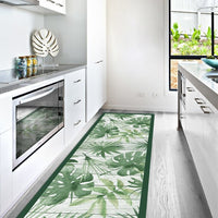 Passatoia da Cucina in Vinile Lavabile e Antigraffio Green Tropical  - 50x180