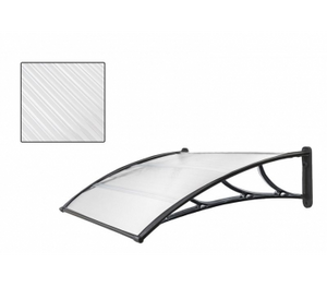 Pensilina tettoia 100x100 cm in policarbonato modulabile trasparente da esterno