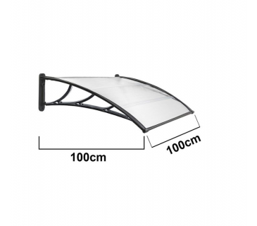 Pensilina tettoia 100x100 cm in policarbonato modulabile trasparente da esterno