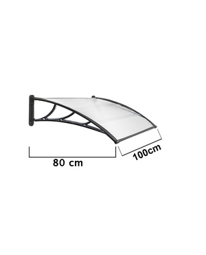 Pensilina tettoia 100x80 cm in policarbonato modulabile trasparente da esterno