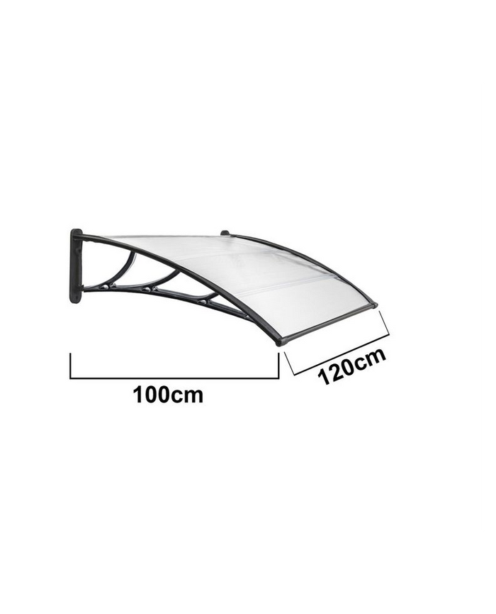 Pensilina tettoia 120x100 cm in policarbonato modulabile trasparente da esterno