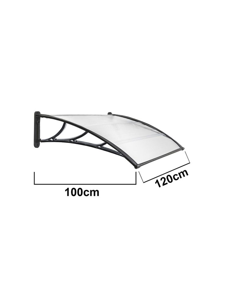 Pensilina tettoia 120x100 cm in policarbonato modulabile trasparente da esterno