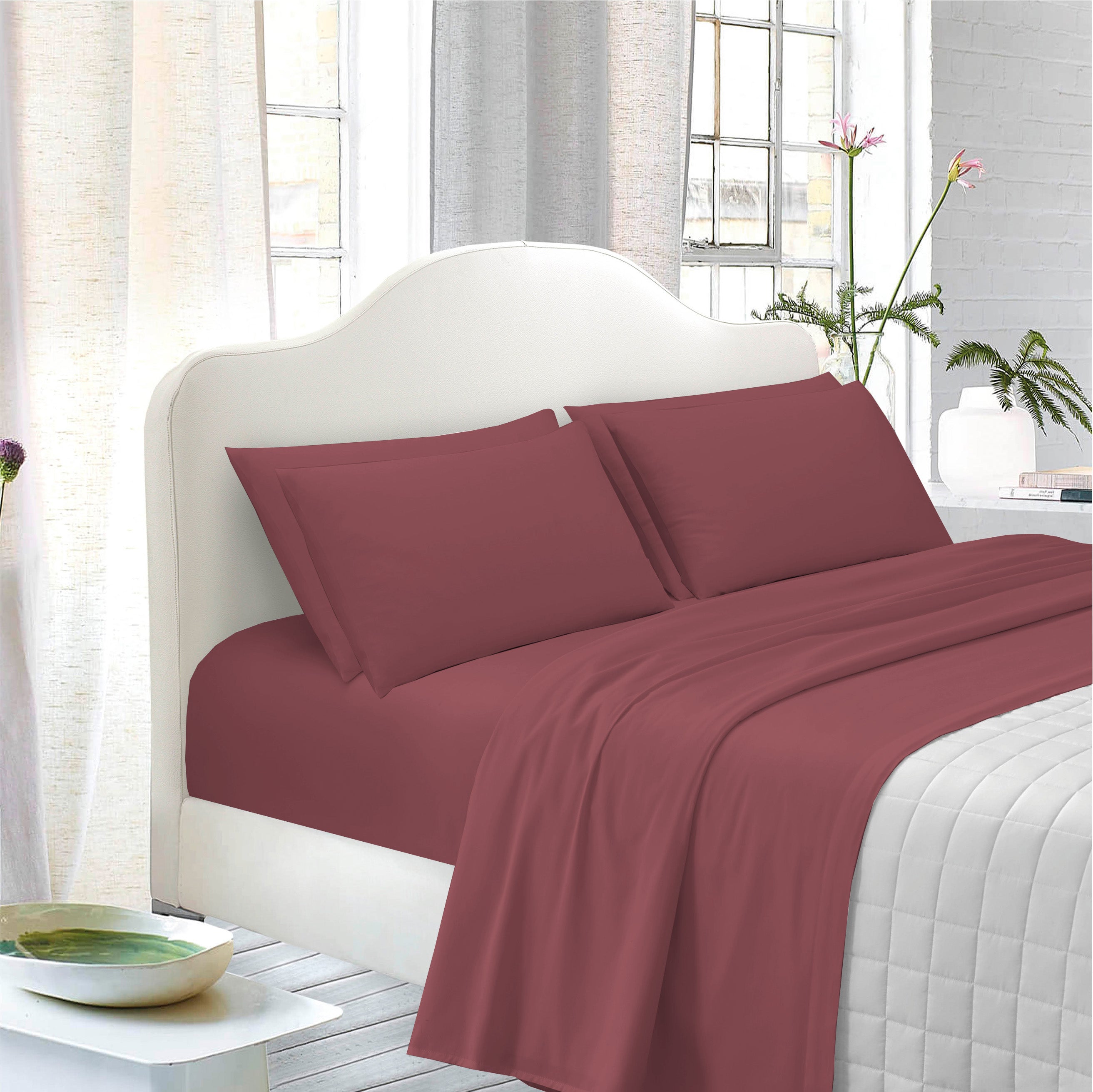 TESS-HOME COLLECTION Completo letto singolo  100% cotone percalle  Rosso