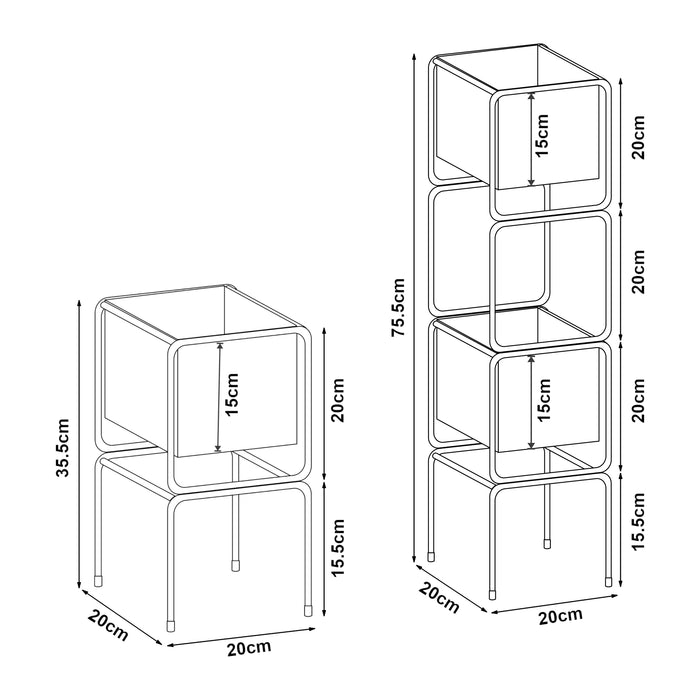 Set Sveio di 2 Supporti per 1 / 2 Piante - Nero [en.casa]