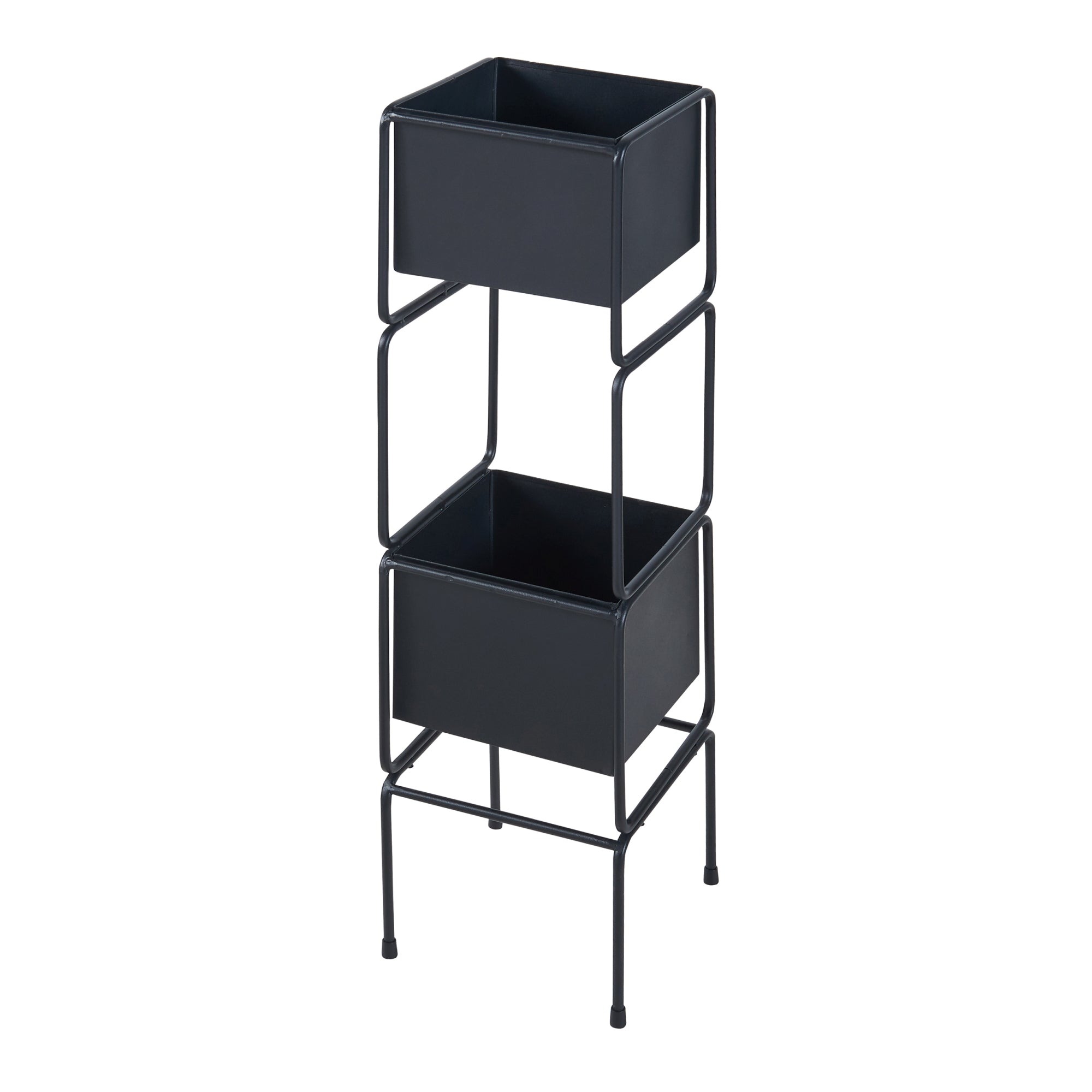 Set Sveio di 2 Supporti per 1 / 2 Piante - Nero [en.casa]