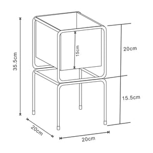 Supporto per 1 Pianta Sveio 35,5 x 20 x 20 cm Nero [en.casa]