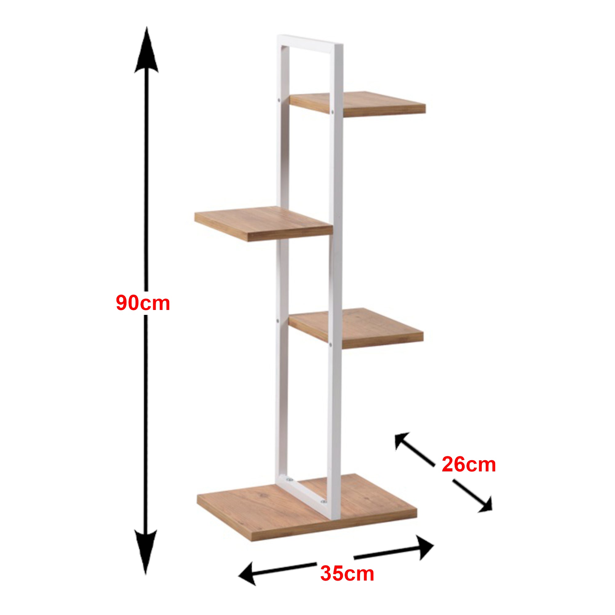 Scaffale Portapiante 'Blaabjerg' Organizzatore per Piante - Bianco/Effetto Noce [en.casa]