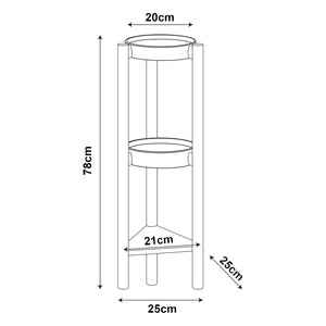 Scaletta Portafiori Sastamala a 3 Livelli Bambù 78x25x25 cm [en.casa]