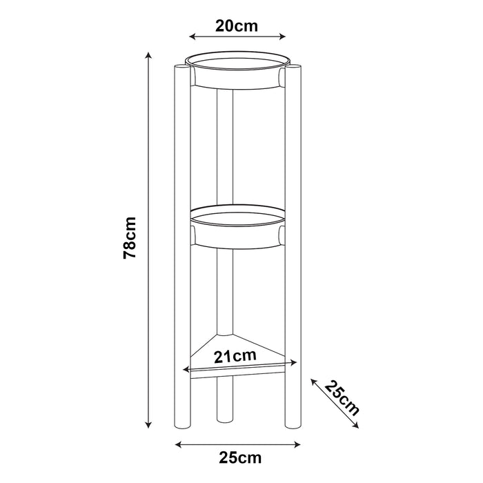 Scaletta Portafiori Sastamala a 3 Livelli Bambù 78x25x25 cm [en.casa]