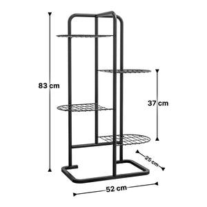 Stand Portapiante Pedersà¶re a 4 Piani Portavasi in Metallo Nero [en.casa]