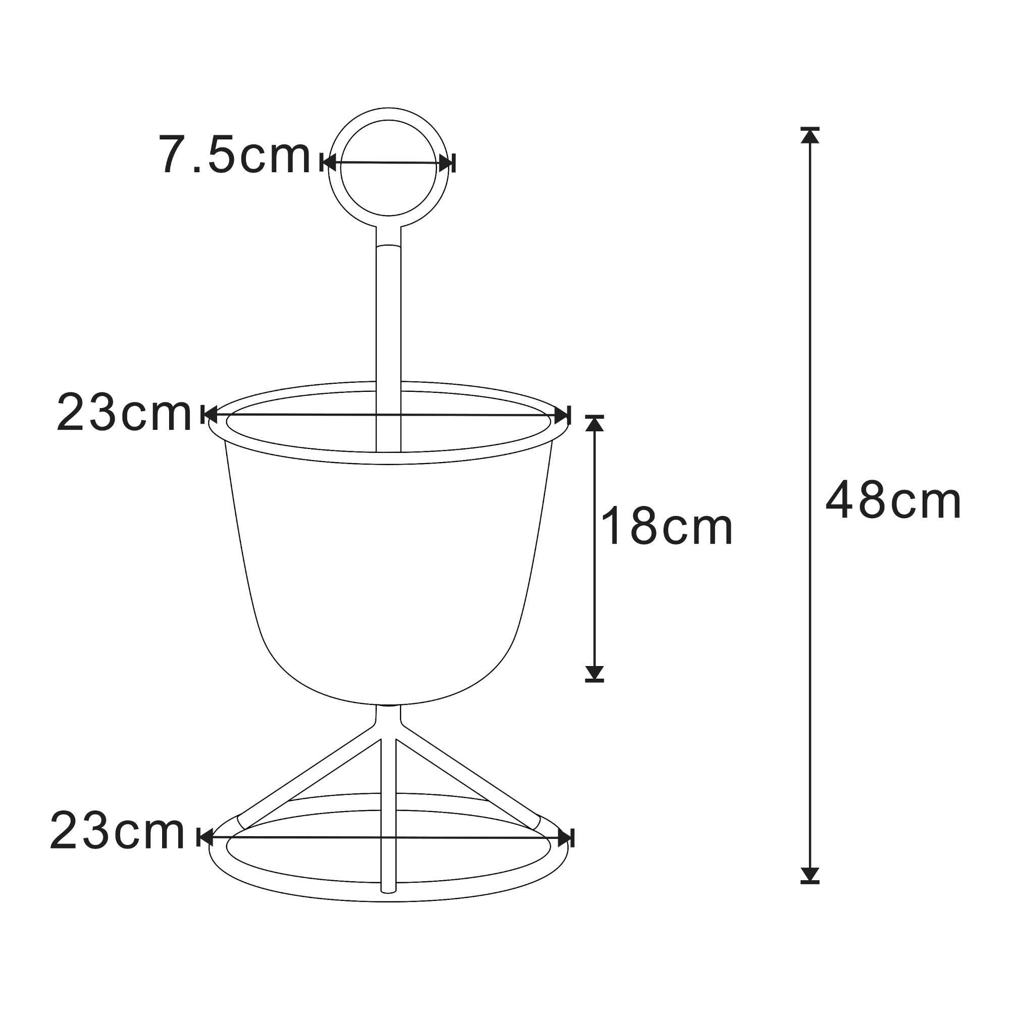 Stand Portapiante Alphen con 1 Vaso - Nero [en.casa]