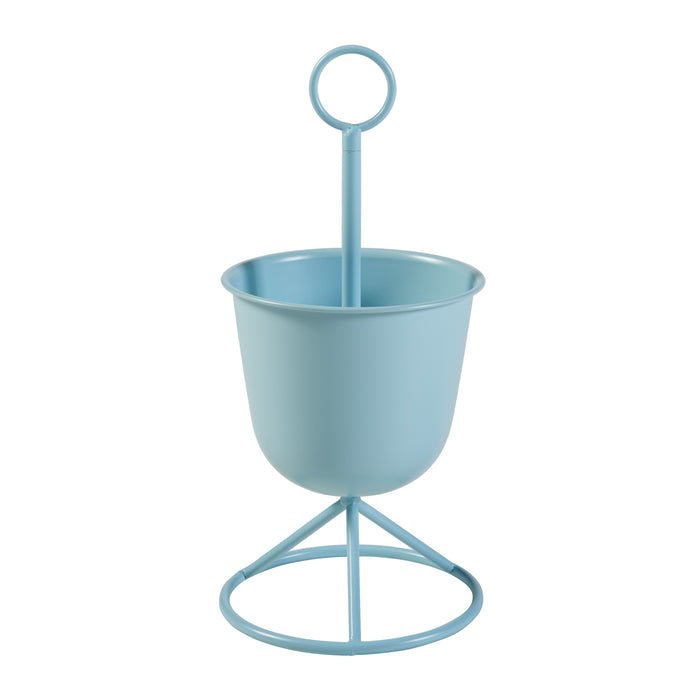 Stand Portapiante Alphen con 1 Vaso - Azzurro [en.casa]