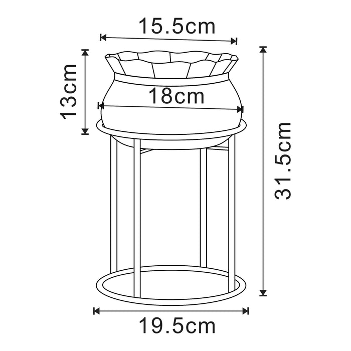 Stand Portapiante Assen 31,5 x 19,5 cm Metallo Nero [en.casa]