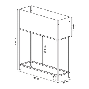 Portavasi Porsgrunn Contenitore Rettangolare Metallo Nero 100 x 70 x 30 cm [en.casa]