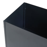 Portavasi Porsgrunn Contenitore Rettangolare Metallo Nero 100 x 70 x 30 cm [en.casa]