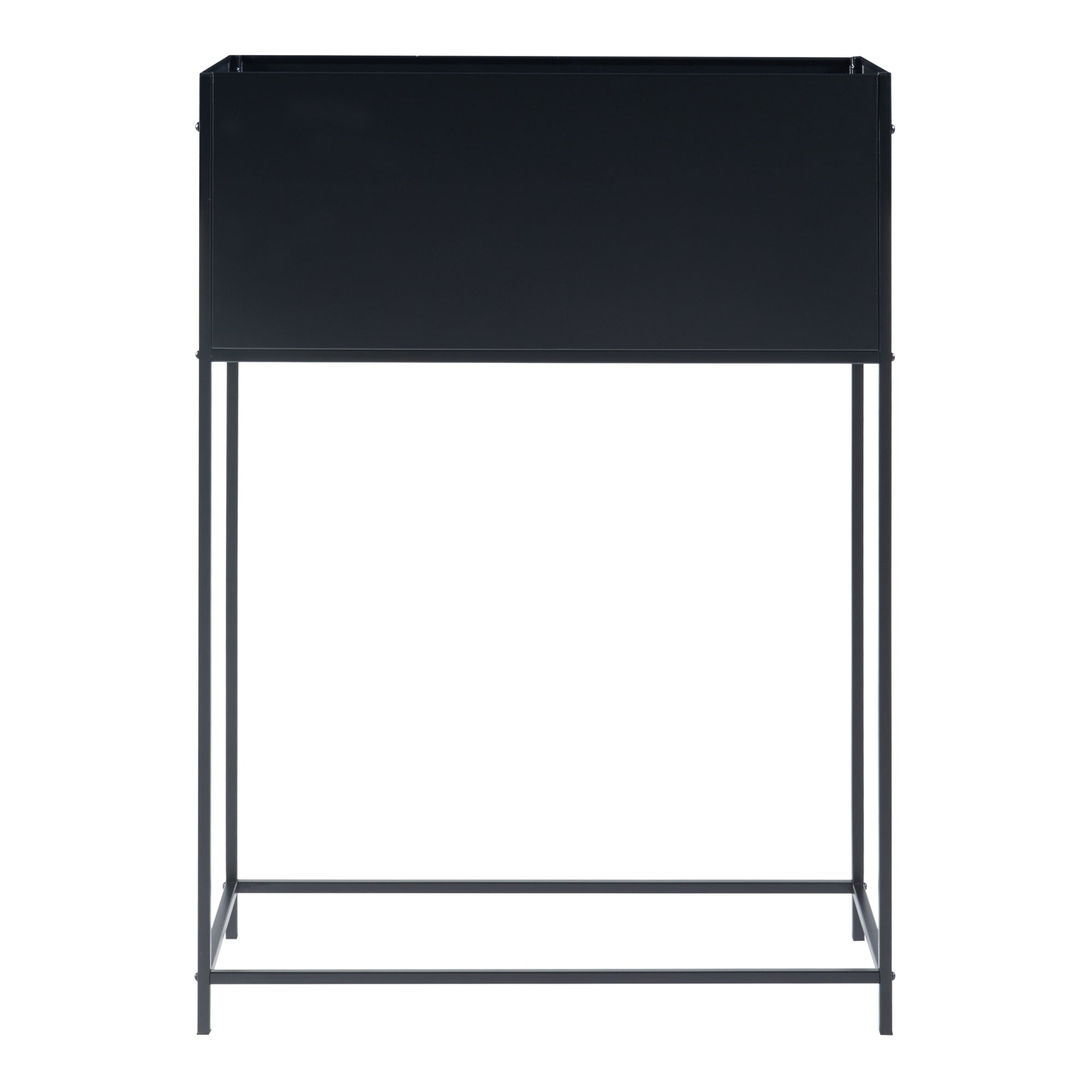 Portavasi Porsgrunn Contenitore Rettangolare Metallo Nero 100 x 70 x 30 cm [en.casa]