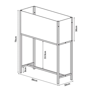 Portavasi Porsgrunn Contenitore Rettangolare Metallo Nero 70 x 50 x 30 cm 