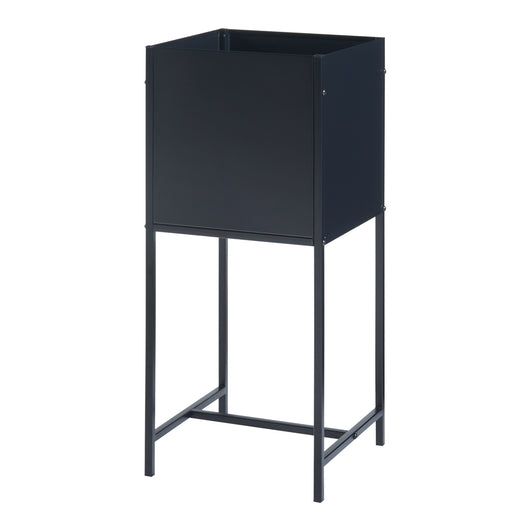 Portavasi Porsgrunn Contenitore Rettangolare Metallo Nero 70 x 30 x 30 cm [en.casa]