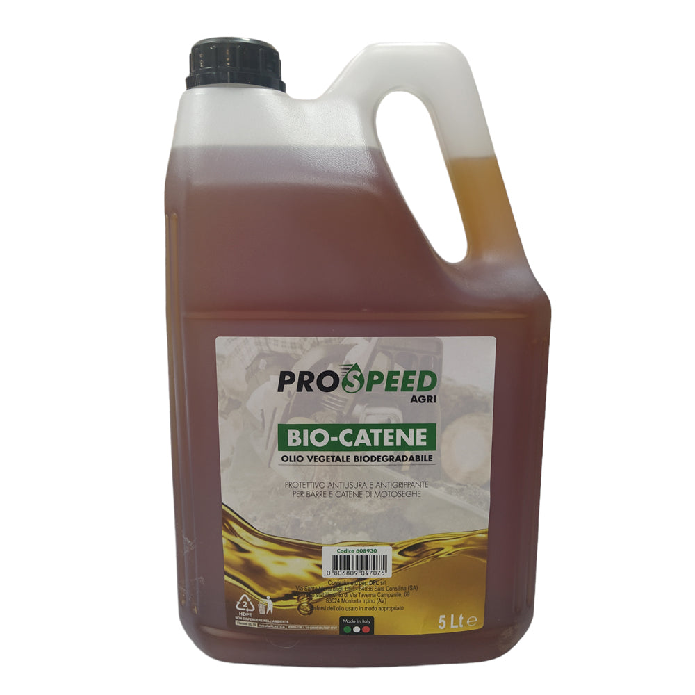 OLIO LUBRIFICANTE CATENE CATENA MOTOSEGA 5Lt VEGETALE BIODEGRADABILE PROSPEED