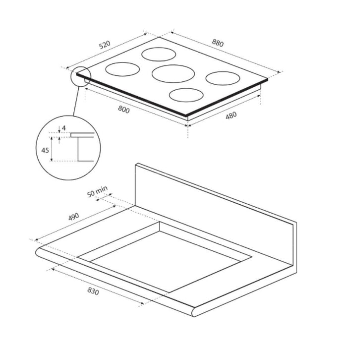 Piano cottura induzione Bertazzoni P905INE 90 cm. nero