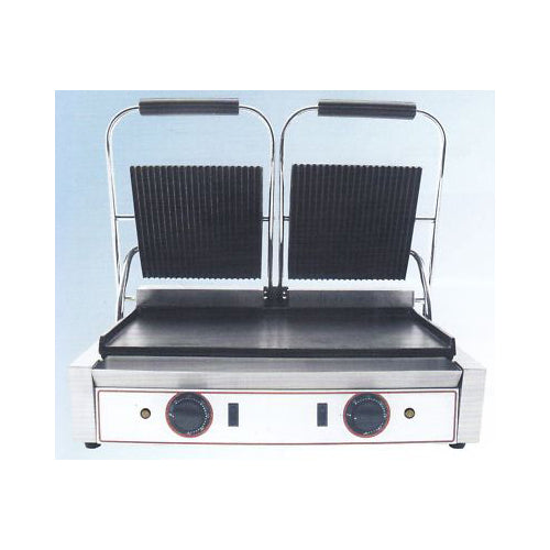 Piastra ghisa doppia liscia rigata panini toast pizze RS1695