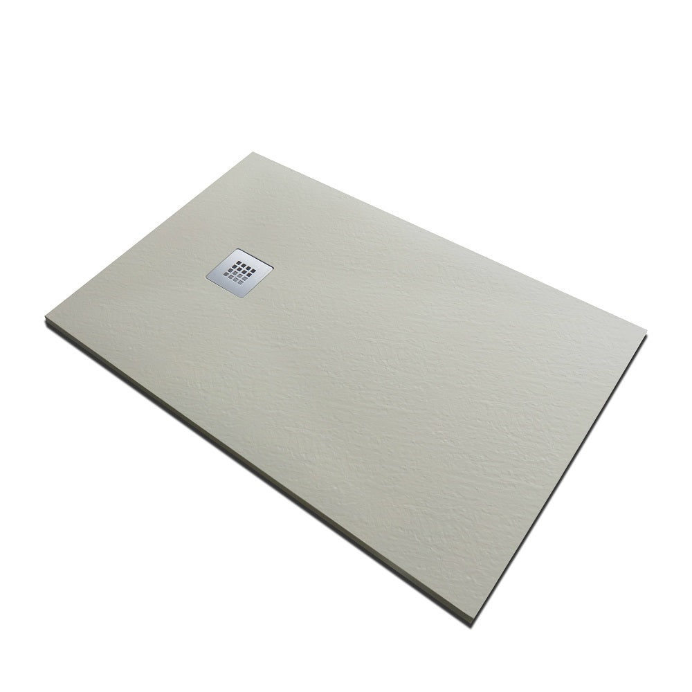 Piatto doccia marmoresina pieno gelcoat rettangolare avorio crema h.2,8cm Doliso Elostone Avorio,80x140 cm