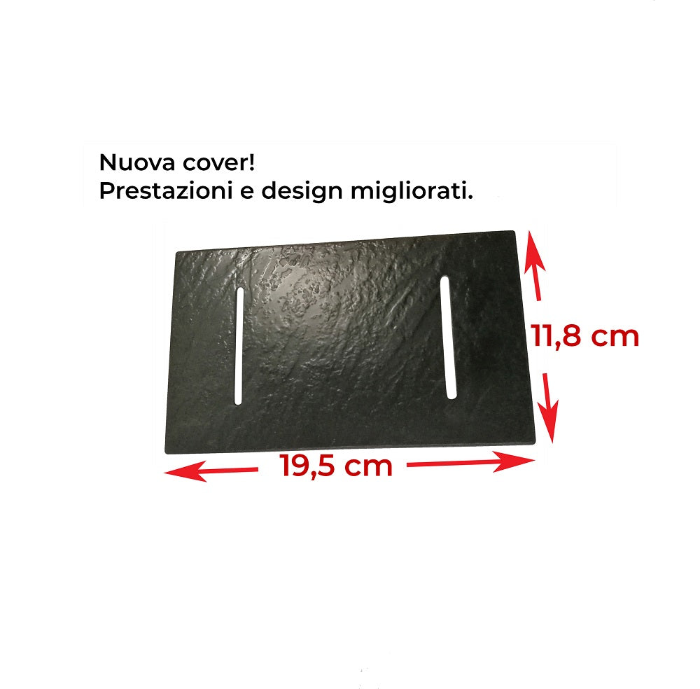 Piatto doccia ultra slim, in smc effetto pietra antracite nero h 2,6cm Sicena Plaget Antracite,80x100  cm