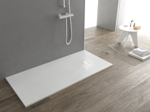 Piatto doccia ultra slim, in smc effetto pietra bianco h 2,6cm Sicena Plaget Bianco,70x140  cm