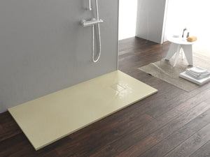 Piatto doccia ultra slim, in smc effetto pietra tortora beige h 2,6cm Sicena Plaget Tortora-Beige,70x150 cm