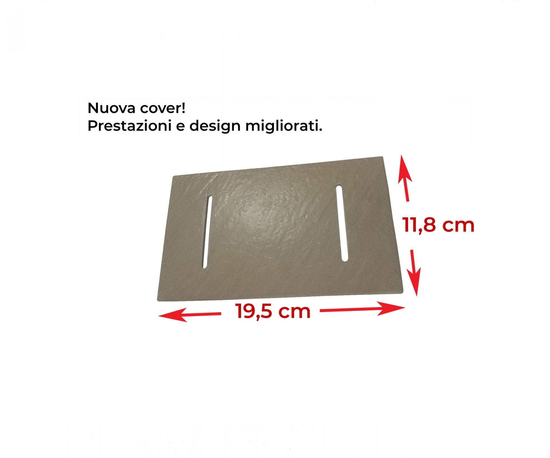 Piatto doccia ultra slim, in smc effetto pietra tortora beige h 2,6cm Sicena Plaget Tortora-Beige,70x150 cm