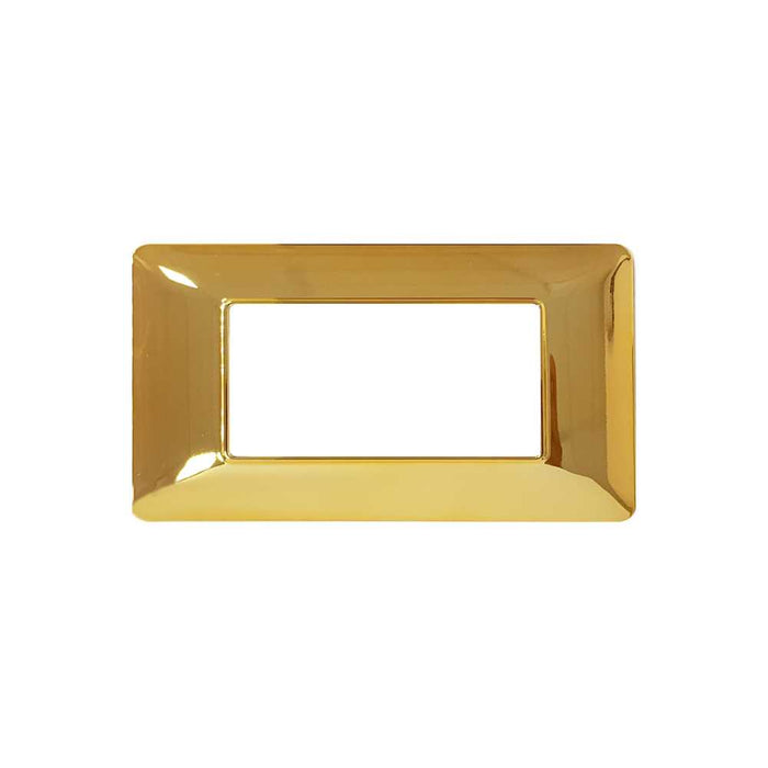 Placca 504 4 Moduli Posti Oro Lucido 4M Compatibile matix M8004 T-3