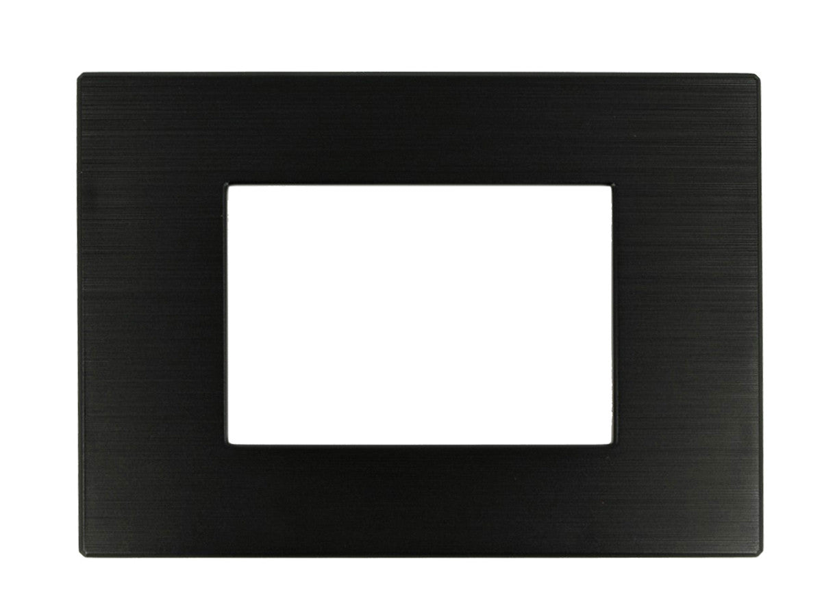 Placca Dynamic 503 3M Moduli Tecnopolimero Satinato Colore Nero Compatibile Con Bticino Axolute