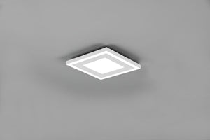 Plafoniera  CARUS LED quadrata doppio interruttore 20cm x 20cm bordo bianco R67212031