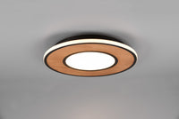 Plafoniera DEACON LED inserto legno naturale  dimmerabile con interruttore metallo nero  626610232