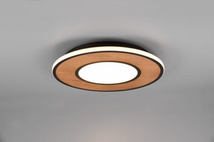 Plafoniera DEACON LED inserto legno naturale  dimmerabile con interruttore metallo nero  626610232