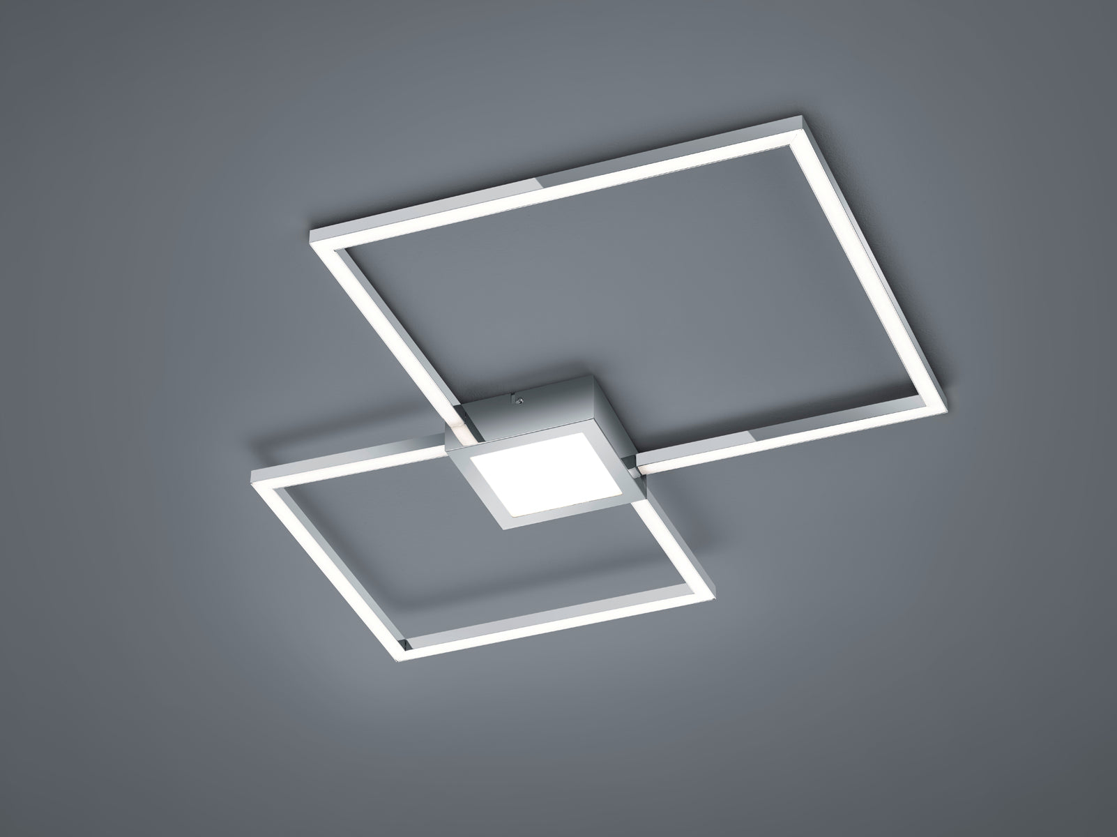 Plafoniera HYDRA LED doppio quadrato + luce centrale dimmerabile  65CMX65CM cromo 676240306