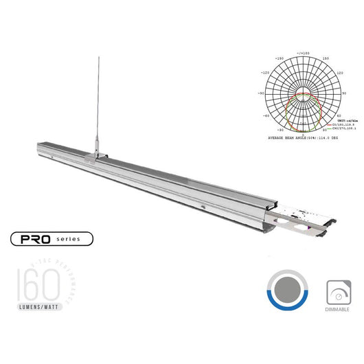 Plafoniera LED Lineare A Sospensione Follow 50W 150cm Lente Opale 120 Gradi 4000K IP20 Dimmerabile SKU-1364