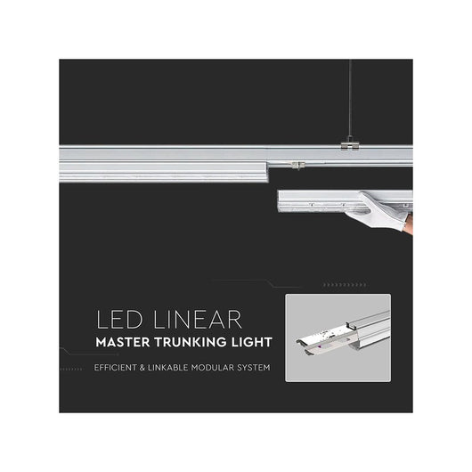 Plafoniera LED Lineare A Sospensione Master 50W 150cm Doppia Lente Asimmetrica 4000K IP20 Dimmerabile SKU-1362