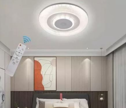 Plafoniera LED Musicale RGB Cassa Bluetooth da Soffitto 72W Dimmerabile Smart  Speaker APP