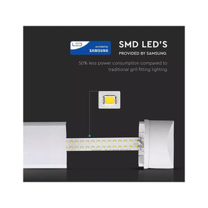 Plafoniera LED Prismatica 20W 60cm Da Soffitto 120LM/W 6400K IP20 Con Chip Samsung Garanzia 5 Anni SKU-664