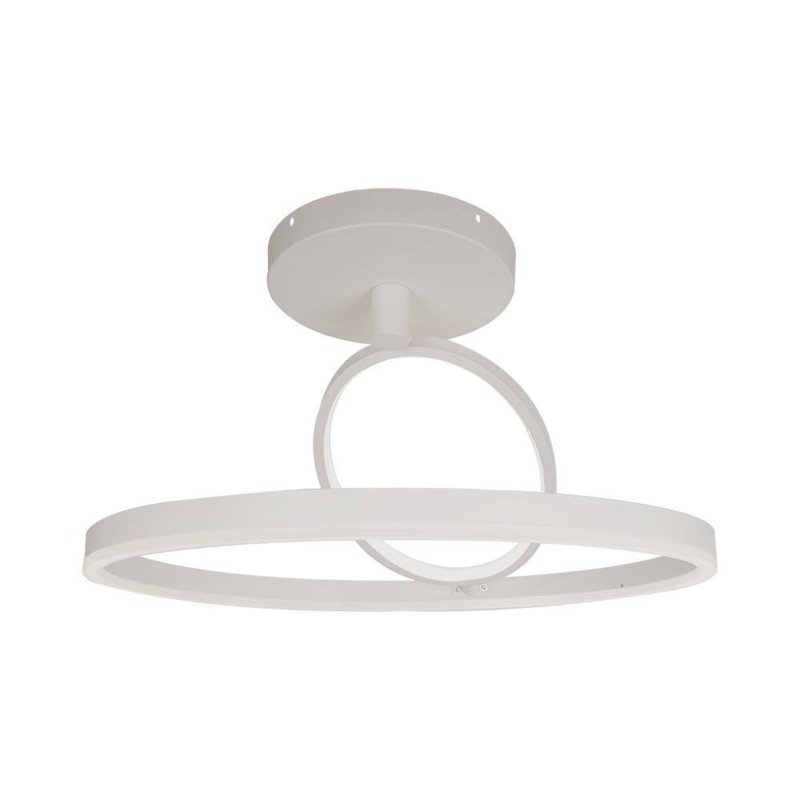 Plafoniera Lampadario LED 37W 4000lm Doppio Anelli Incrociate Colore Bianco D495mm 3000K SKU-14984