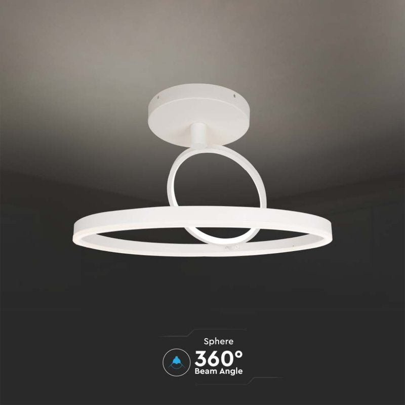 Plafoniera Lampadario LED 37W 4000lm Doppio Anelli Incrociate Colore Bianco D495mm 3000K SKU-14984