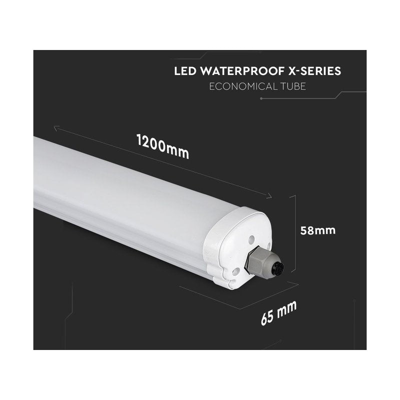 Plafoniera Led 120cm 24W 160lm/W 220V Neutro 4500K IP65 Super Luminoso Massimo Risparmio Energetico SKU-216485