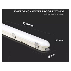 Plafoniera Led 120cm 36W Con Sistema Emergenza Freddo 6400K IP65 120LM/W 4320 lm SKU-2120222