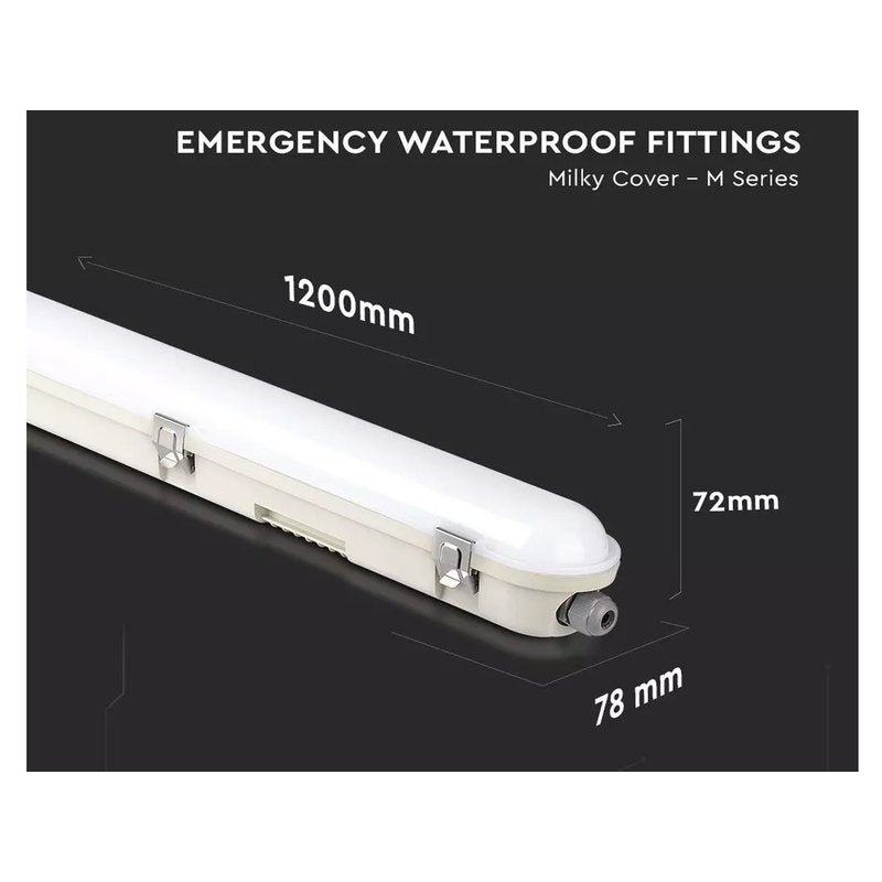 Plafoniera Led 120cm 36W Con Sistema Emergenza Neutro 4000K IP65 120LM/W 4320 lm SKU-2120223