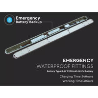 Plafoniera Led 120cm 36W Con Sistema Emergenza Neutro 4000K IP65 120LM/W 4320 lm SKU-2120223