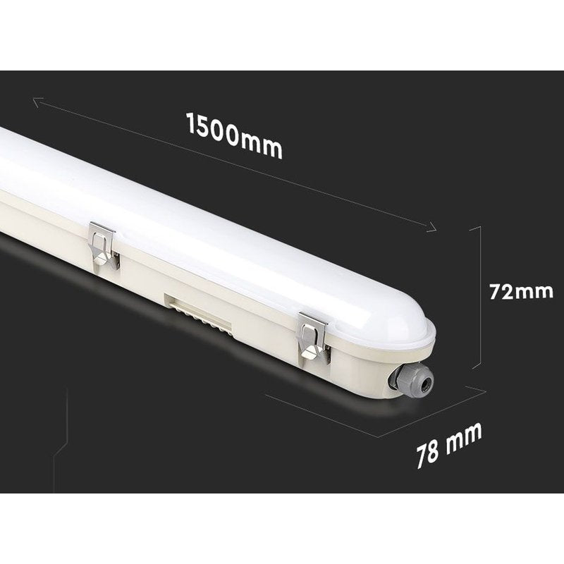 Plafoniera Led 150cm 48W Con Sistema Emergenza Neutro 4000K IP65 120LM/W 5760 lm SKU-2120221