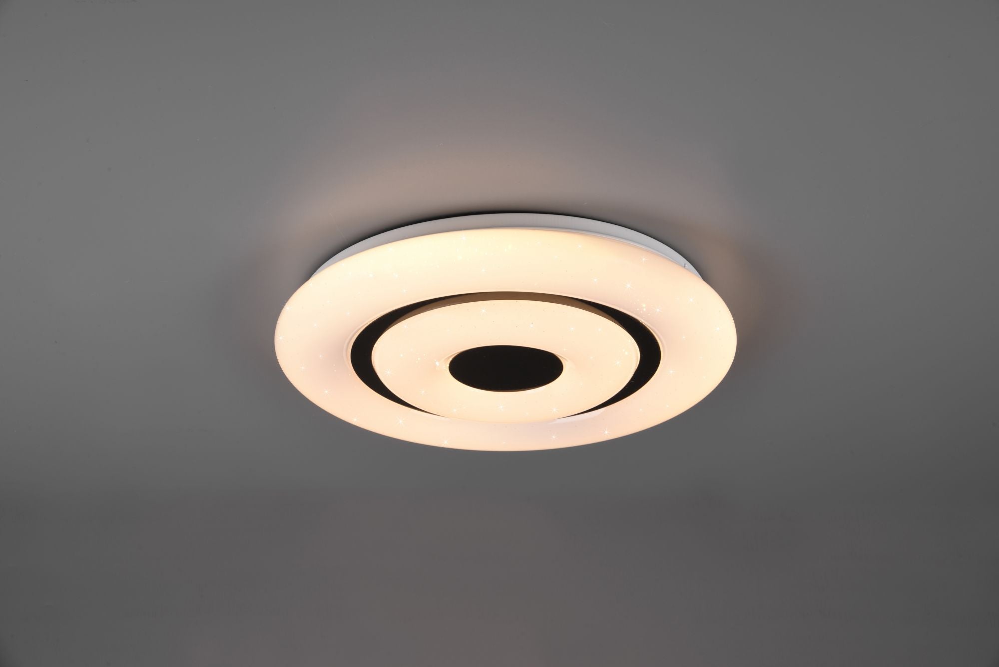 Plafoniera RANA LED diffusore effetto cielo stellato con telecomando D.40cm bordi neri R65081000