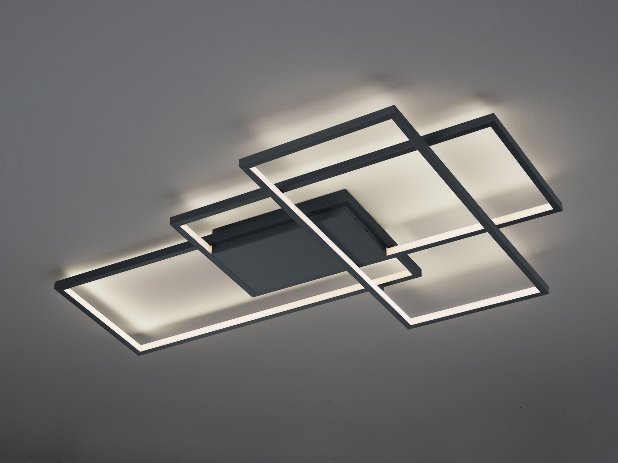 Plafoniera THIAGO grande LED antracite satinato 3 rettangoli con tecnologia 652690342