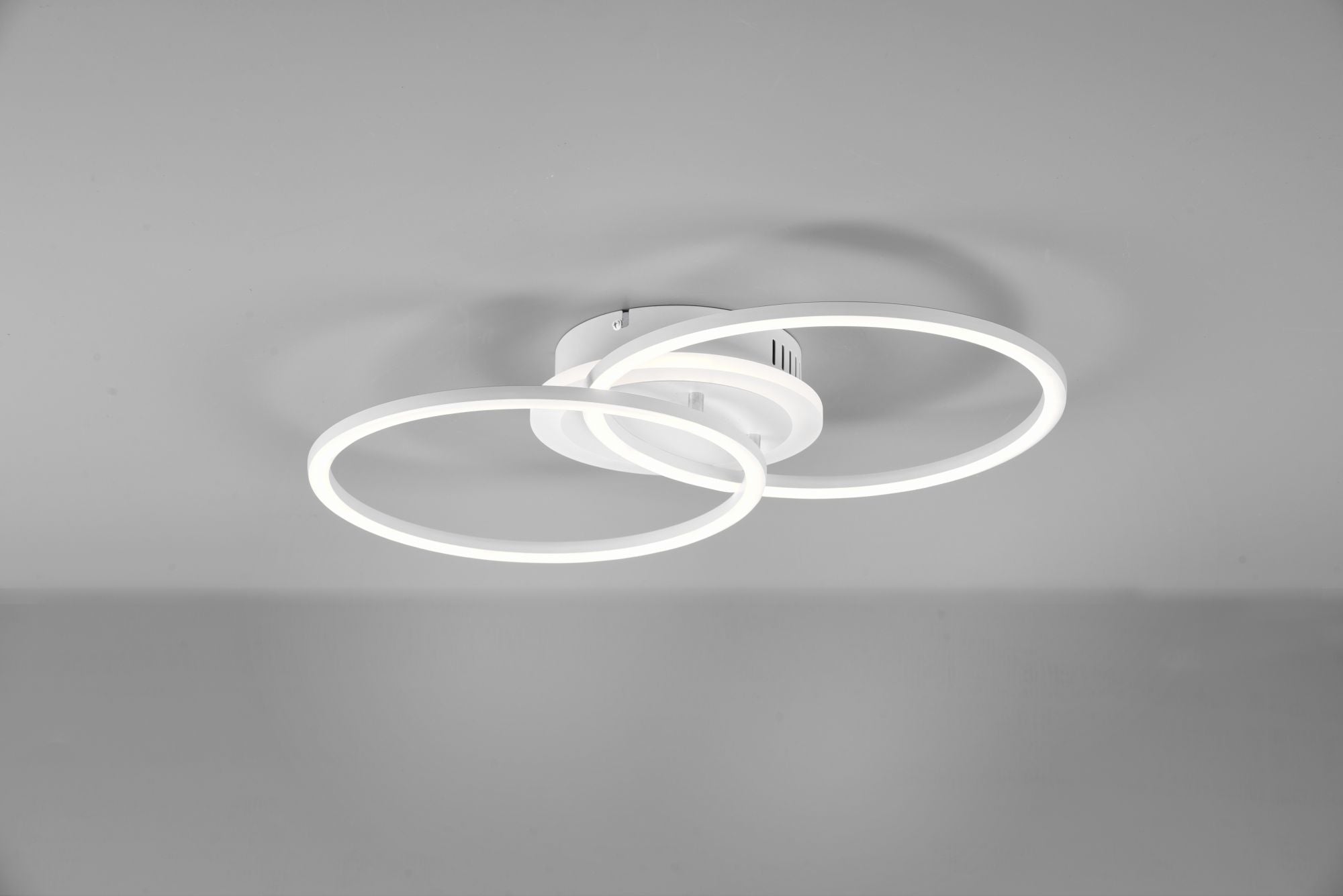 Plafoniera VENIDA LED doppio cerchio con luce centrale e regolazione intensità L.58cm bianco R62783431